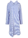 BALENCIAGA STRIPED SWING COLLAR SHIRT DRESS,10537022