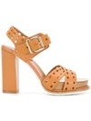 TOD'S TOD'S PERFORATED PLATFORM SANDALS - BROWN,XXW18A0Y350NB512789672