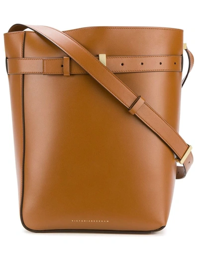Victoria Beckham Twin Bucket Bag In Brown
