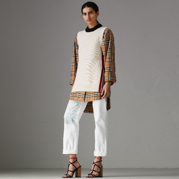 burberry white jeans