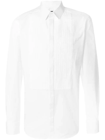 Dolce & Gabbana Ribbed Bib Shirt In White