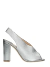 THE SELLER SILVER LEATHER SANDALS,10544975