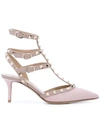 Valentino 65mm Rockstud Patent Leather Pumps In Pink