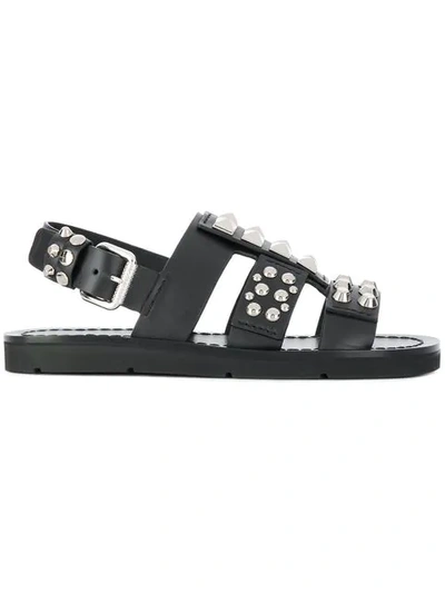 Prada Studded Sandals In Black