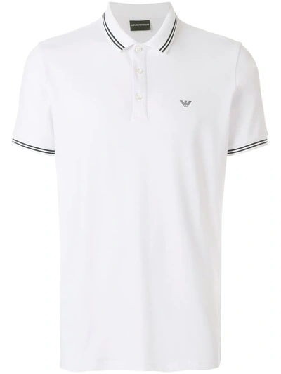Emporio Armani Bianco Ottico Logo-print Cotton Polo Shirt 6-36 Months 24 Months