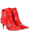 Alexander Mcqueen Leather Ankle Boots In Red