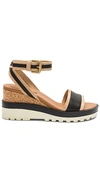 SEE BY CHLOÉ COLORBLOCK WEDGE