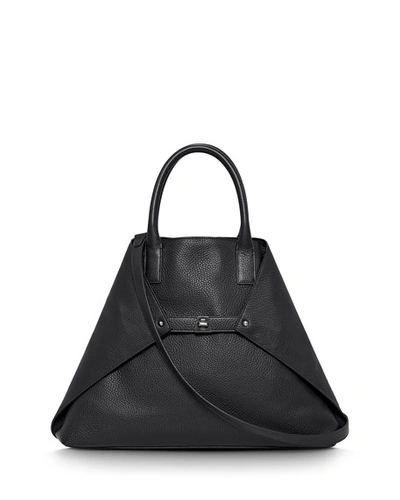 Akris Ai Cervo Medium Shopper Tote Bag In Black