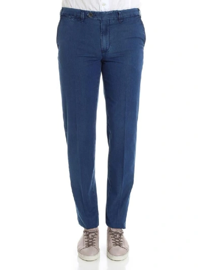 Canali Blue Cotton Jeans