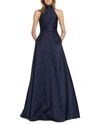 ML MONIQUE LHUILLIER HIGH-NECK KEYHOLE-BACK SLEEVELESS BALL GOWN WITH POCKETS,PROD209670037