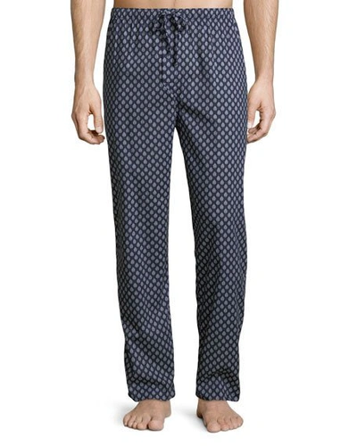 Derek Rose Nelson 64 Cotton-batiste Pyjama Trousers In Navy