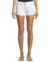 Frame Le Super High Raw Fray Shorts Au Natural Clean In White