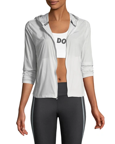 Nike Shield Water-repellent Convertible Running Jacket In Vast Grey