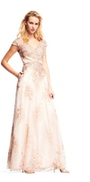 AIDAN MATTOX CAP SLEEVE EVENING GOWN,200612