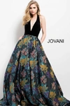JOVANI BLACK MULTI PLUNGING NECK BACKLESS BALL GOWN,53200