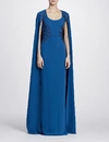 MARCHESA NOTTE FALL/WINTER 2018 MARCHESA NOTTE SEQUIN EMBROIDERED CAPE GOWN,N25G0659