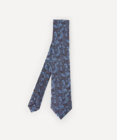 Liberty London Cranston Print Silk Tie In Blue