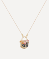 POLLY WALES 18CT GOLD D'ORNANO RAINBOW SAPPHIRE MEDIUM PADLOCK PENDANT NECKLACE,000563202