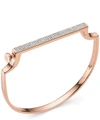 Monica Vinader Rose Gold Vermeil Signature Thin Diamond Bangle In Gold