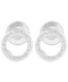 Monica Vinader Riva Diamond Circle Stud Earrings In Silver