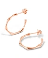 DINNY HALL ROSE GOLD-PLATED BAMBOO SMALL HOOP EARRINGS,5057409527497