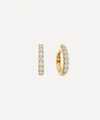 ASTLEY CLARKE GOLD MINI HALO WHITE DIAMOND HOOPS EARRINGS,000569625