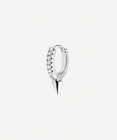 Maria Tash 18ct 6.5mm Single Spike Diamond Eternity Single Hoop Earring In White Gold