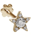 Maria Tash 18ct 5.5mm Diamond Star Single Threaded Stud Earring In Yellow Gold