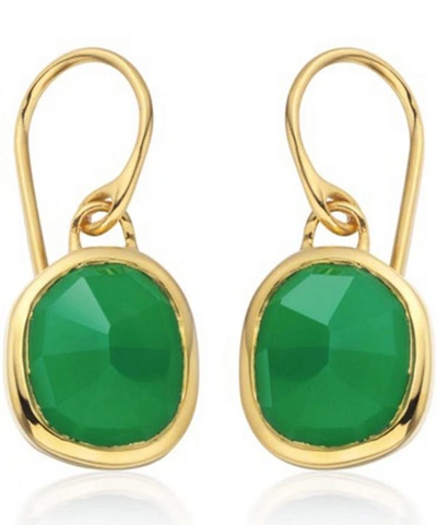 Monica Vinader Gold Vermeil Siren Green Onyx Drop Earrings