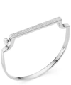 Monica Vinader Engravable Signature Thin Diamond Bangle In Silver