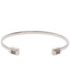 MONICA VINADER SILVER BAJA DECO THIN DIAMOND CUFF BRACELET