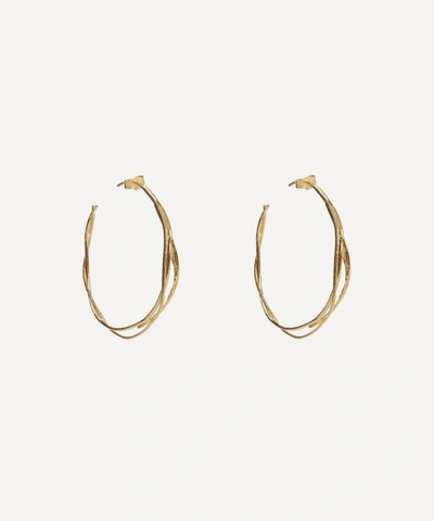 Alex Monroe Gold-plated Fine Twist Hoop Earrings