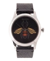 GUCCI G-TIMELESS LEATHER BEE MOTIF WATCH