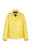 MAISON MARGIELA YELLOW BONDED GLOVE LEATHER JACKET,S29AM0247SY1337