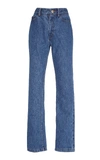 MATTHEW ADAMS DOLAN High-Rise Straight-Leg Jeans,FW18-P001