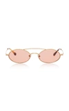 ALESSANDRA RICH X LINDA FARROW Round Sunglasses With Chain ,AR2C2SUN