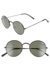 Quay 50mm Mod Star Round Sunglasses - Black/ Green In Black/green Solid