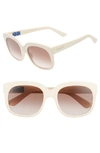 GUCCI 56MM GRADIENT CAT EYE SUNGLASSES - IVORY/ BROWN/ PINK,GG0361S27056