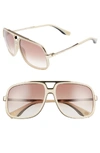 MARC JACOBS 60MM GRADIENT LENS AVIATOR SUNGLASSES - IVORY,MARC265S