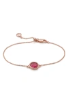 Monica Vinader Siren Pink Quartz Fine Chain Bracelet In Pink Quartz/ Rose Gold