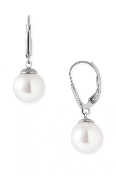 Majorica Simulated Pearl Drop Earrings In White