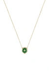 Gucci Le Marche Des Merveilles Feline Head Pendant Necklace In Yellow Gold/ Green Jade