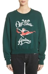 OFF-WHITE AIRLINES CROP CREWNECK SWEATSHIRT,OWBA026S180031914288