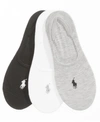 Polo Ralph Lauren Women's 3 Pack Flat Knit Sneaker Liner Socks In White Assorted