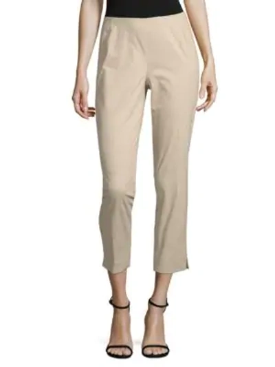 Lafayette 148 Stanton Casual Cropped Pants In Khaki
