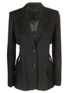 HELMUT LANG CUTOUT COTTON BLAZER,10545632