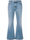 Alexander Mcqueen Embroidered Flared Jeans In Blue