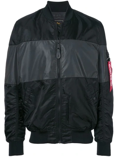 Alpha Industries Zipped Bomber Jacket In Black