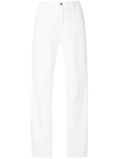Ermanno Ermanno Laser Cut Detail Trousers In White