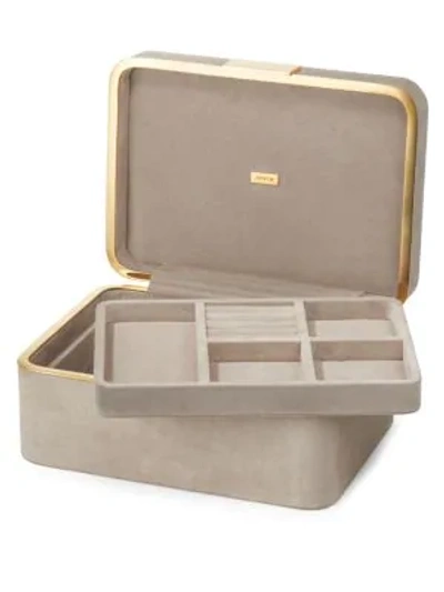 Aerin Beauvais Suede Jewelry Box In Dune